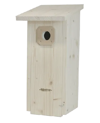 Nistkasten, verschiedene Lochgrößen, mit Aufhackschutz